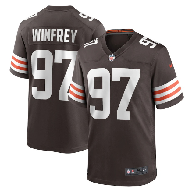 mens nike perrion winfrey brown cleveland browns game player jersey